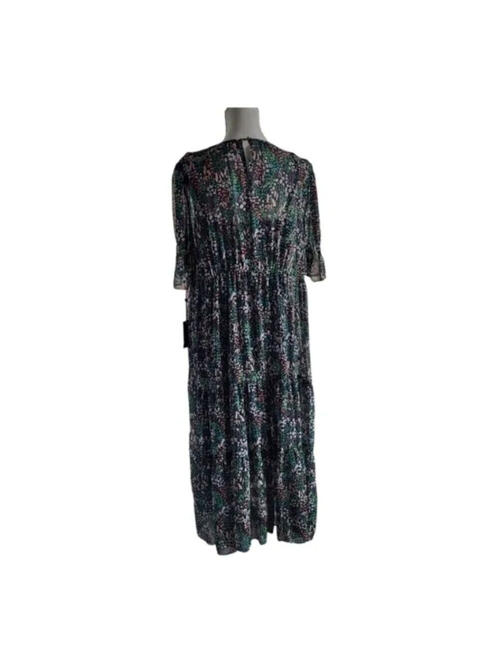 Tommy Hilfiger Floral Puff-Sleeve Midi Dress Size 14 - Picture 2 of 9
